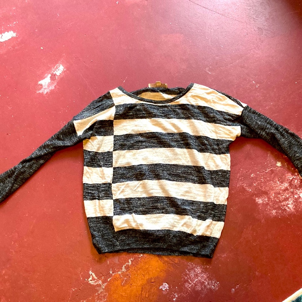 black & white striped sweater
